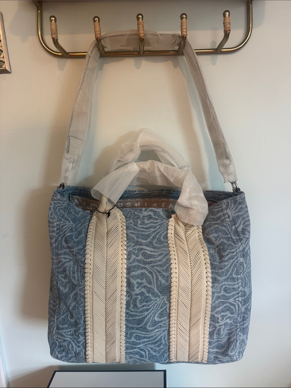 BNWT Aimee Kestenberg All for Love Bag in Denim Garden Convertible Tote